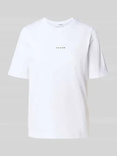 T-shirt o kroju relaxed fit z czystej bawełny model ‘SIGNE’ - Koszulki i topy damskie - miniaturka - grafika 1
