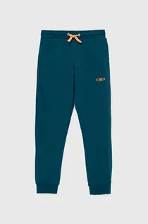 Spodnie i spodenki dla dziewczynek - CMP spodnie dresowe dziecięce kolor zielony gładkie - grafika 1