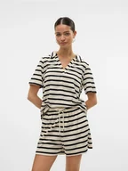 Koszulki i topy damskie - Vero Moda Koszulka polo w kolorze białym - miniaturka - grafika 1