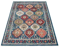 Dywany - Prostokątny niebieski dywan w geometryczne wzory M0-P11 - miniaturka - grafika 1