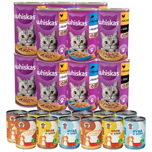 WHISKAS Karma mokra dla KOTA Mix smaków puszka + PetPot 24x400g - Mokra karma dla kotów WHISKAS Karma mokra dla KOTA Mix smaków puszka + PetPot 24x400g - Mokra karma dla kotów - miniaturka - grafika 1