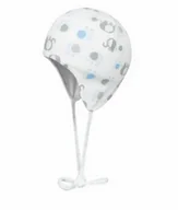 Czapki damskie - Czapka niemowlęca dwustronna, biała, paski, słonie, wiązana, Döll - miniaturka - grafika 1