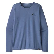 Koszulki sportowe damskie - Koszulka damska Patagonia W's L/S Cap Cool Daily Graphic Shirt - Lands Rozmiar: L / Kolor: ciemnoniebieski - miniaturka - grafika 1