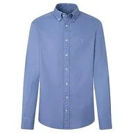 Koszule męskie - Hackett London Koszula męska Oxford barwiona odzież męska, niebieski (Oxford Blue), XXL - miniaturka - grafika 1