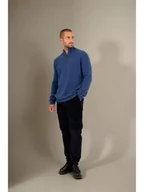 Swetry męskie - Perfect Cashmere Kaszmirowy sweter "Lucas" w kolorze niebieskim - miniaturka - grafika 1