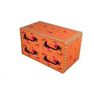 Pudełko kartonowe 4 szuflady poziome PROWANSALSKIE POMARAŃCZOWE - Pudła i pojemniki do przechowywania - miniaturka - grafika 1
