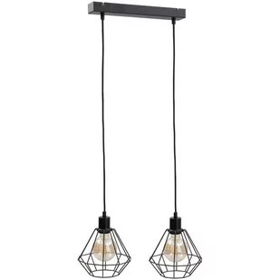 KET Loftowa LAMPA wisząca industrialna OPRAWA metalowe druciaki zwis czarny KET451 - Lampy sufitowe - miniaturka - grafika 1