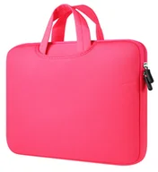 Części i akcesoria do laptopów - Etui torba case pokrowiec na laptopa 14 - 15,6 cali z uchwytem | różowy - miniaturka - grafika 1