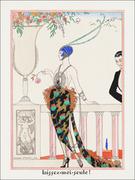 Plakaty - Costumes Parisiens: Grande robe du soir from Journal des Dames et des Modes, George Barbier - plakat 40x60 cm - miniaturka - grafika 1