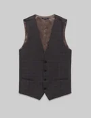 Kamizelki męskie - kamizelka do zestawu tolmezzo brąz slim fit - miniaturka - grafika 1