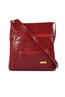 Torebki damskie - Damska czerwona listonoszka skórzana - miniaturka - grafika 1