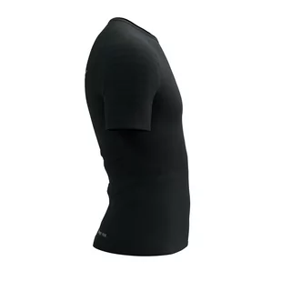 COMPRESSPORT Koszulka biegowa RACING SS T-SHIRT black/safe yellow - Bielizna sportowa męska - miniaturka - grafika 4