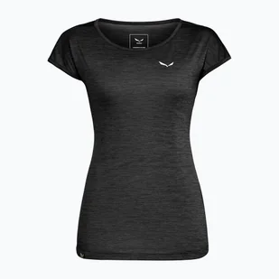 Koszulka trekkingowa damska Salewa Puez Melange Dry black out melange - Sport OUTLET - miniaturka - grafika 1