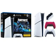 Konsole Playstation - Sony PlayStation 5 Digital Slim D Chassis (PS5 1TB Fortnite Cobalt + Dodatkowy Pad Czerwony + stacja ładowania DualSens) - miniaturka - grafika 1