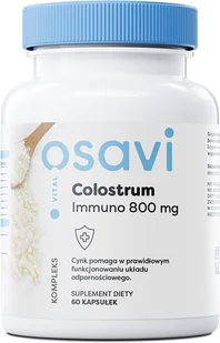 OSAVI Colostrum Immuno 800mg (Siara bydlęca) 60 Kapsułek - Przeziębienie i grypa - miniaturka - grafika 1