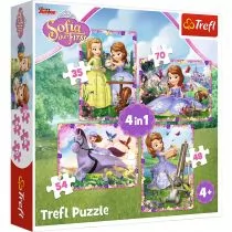 Trefl Puzzle 34314 W świecie księżniczki Zosi 4w1 ŁÓDŹ 34314 - Puzzle - miniaturka - grafika 1