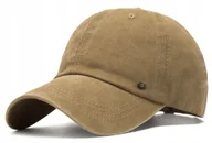 Czapki i chusty sportowe męskie - CZAPKA z Daszkiem Vintage Bejsbolówka Bawełniana BEŻOWA Pako Jeans - miniaturka - grafika 1