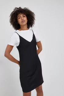 Sukienki - Calvin Klein sukienka kolor czarny mini rozkloszowana - grafika 1