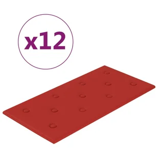 vidaXL Panele ścienne, 12 szt., kolor wina, 60x30 cm, sztuczna skóra 343993 - Panele ścienne i boazeria - miniaturka - grafika 3