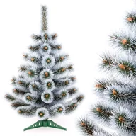 Choinki - CHOINKA SZTUCZNA biała gęsta mała ośnieżona ŻYŁKOWA 70 cm + STABILNY STOJAK - miniaturka - grafika 1