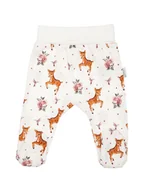 Śpiochy dla niemowląt - Dziewczęcy półśpioch bawełniany sarenka kremowy Nicol - miniaturka - grafika 1