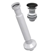 Syfony - Syfon umywalkowy Universal, spust klik-klak bez przelewu, czyszczony z góry, duży grzybek ceramiczny czarny - miniaturka - grafika 1