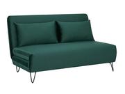 Sofy i kanapy - Signal Dwuosobowa sofa rozkładana zielona welur ZENIA na czarnych metalowych nogach - miniaturka - grafika 1