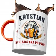 Kubki - Kubek Pomarańczowy dla Krystiana Kolegi Prezent z Nadrukiem ze Zdjęciem + Opakowanie na prezent (wzór 04) - miniaturka - grafika 1