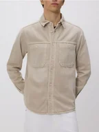 Koszule męskie - Reserved - Bawełniana koszula regular fit - beżowy - miniaturka - grafika 1