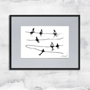 Grafika z ramą nr 6 - ptaki - Obrazy i zdjęcia na płótnie - miniaturka - grafika 1