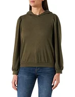 Koszulki i topy damskie - ONLY Women's ONLASTA L/S Hooded TOP CS NN koszulka z długim rękawem, Olive Night/Szczegóły: melanż, XS - miniaturka - grafika 1