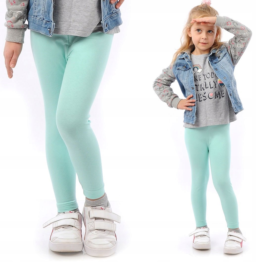 Legginsy dziecięce długie bawełniane klasyczne Miętowe 146