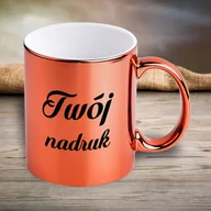 Kubki - Kubek platerowany z Twoim nadrukiem - pomarańczowy - miniaturka - grafika 1