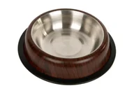 Miski dla psów - Miska Metalowa na gumie dla psa Drewno 0,47L - miniaturka - grafika 1