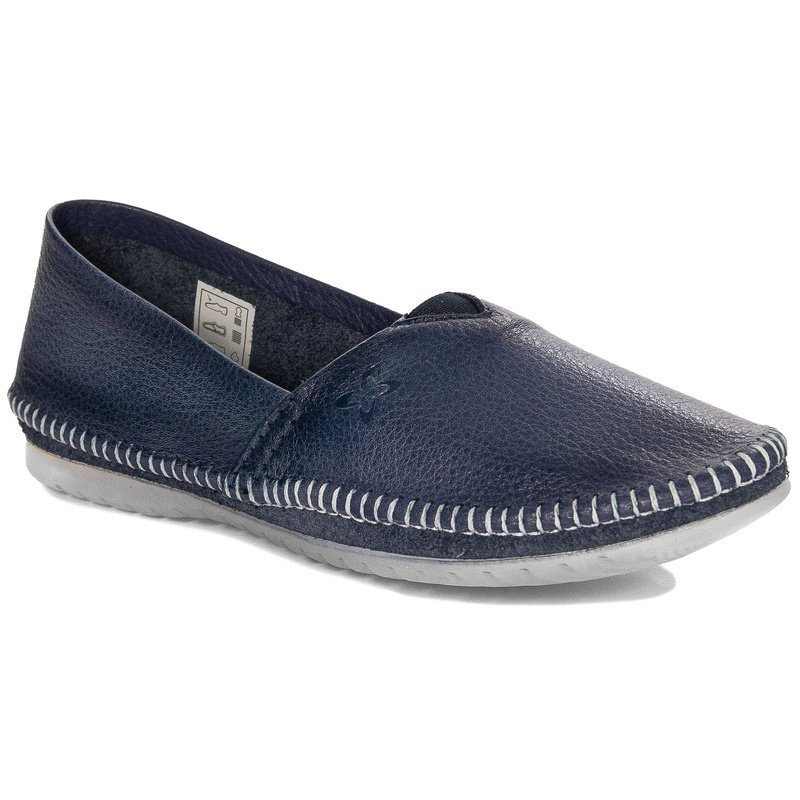 Maciejka Półbuty Damskie Skórzane Ciemny Jeans-37