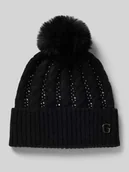 Czapki damskie - Czapka z dzianiny z aplikacją z logo - miniaturka - grafika 1