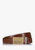 Paski - Męski pasek ze skóry z klamrą w logo brązowy - Wittchen - miniaturka - grafika 1