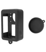 Akcesoria do kamer sportowych - Etui silikonowe Puluz z osłoną na obiektyw do DJI Osmo Action 3, 4 czarne - miniaturka - grafika 1