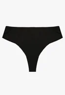 Majtki damskie - Czarne Majtki Stringi z Bezszwowym Wykończeniem Teniluna - miniaturka - grafika 1