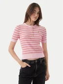 Swetry damskie - Tommy Hilfiger Sweter WW0WW49613 Różowy jasny Slim Fit - miniaturka - grafika 1