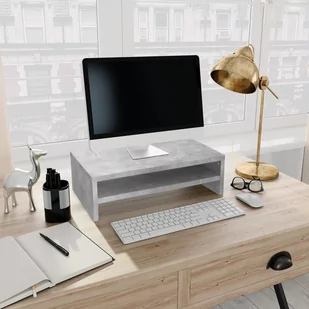 vidaXL Podstawka pod monitor, kolor betonowy szary, 42x24x13 cm - Szafki RTV - miniaturka - grafika 1