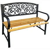 Ławki ogrodowe - ŁAWKA OGRODOWA NERINA CZARNA / NATURALNE DREWNO - miniaturka - grafika 1