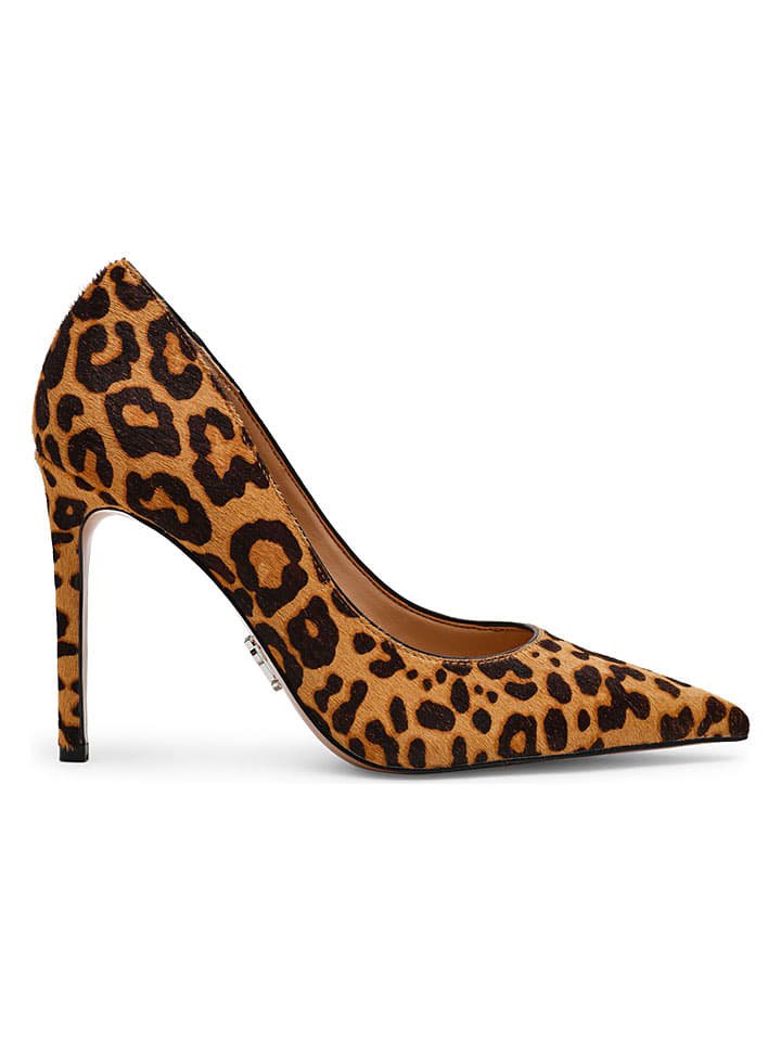 Steve Madden Skórzane czółenka w kolorze jasnobrązowo-czarnym