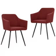 Krzesła - vidaXL Krzesła stołowe, 2 szt., winna czerwień, tapicerowane tkaniną - miniaturka - grafika 1