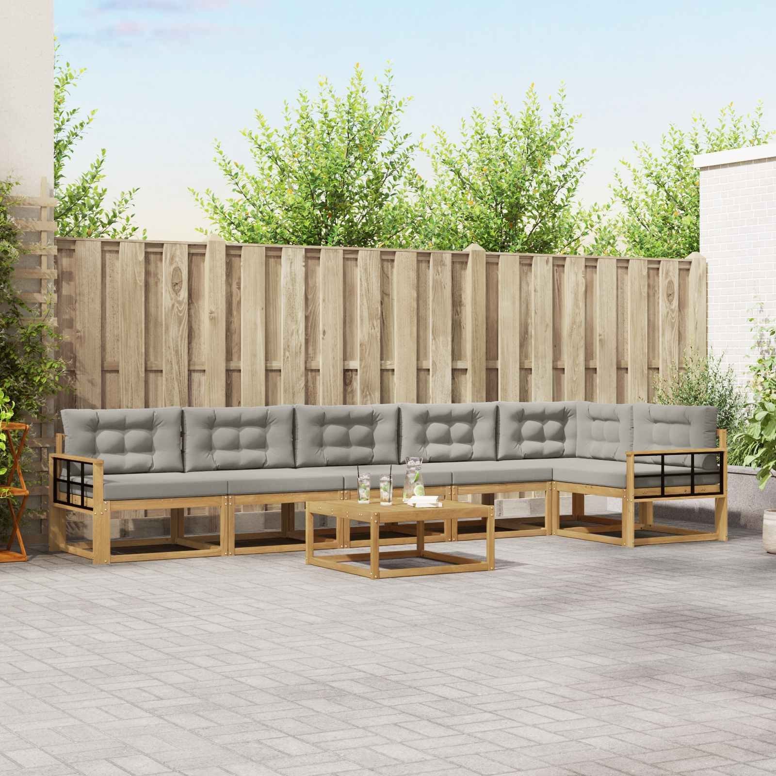 vidaXL Zestaw sof na zewnątrz 7 pcs Biały i jasnoszary 79 x 79 x 37 cm
