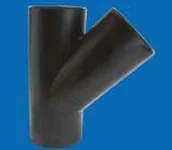 Odwodnienia, kanały i akcesoria - Wavin Trójnik PEHD 200x110 45° czarny - 3058753824 - miniaturka - grafika 1