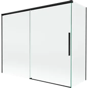 Parawany nawannowe - Mexen Rox parawan nawannowy 2-skrzydłowy rozsuwany 190 + 90 x 150 cm, transparent, czarny - 8C9-190-090-70-00 - miniaturka - grafika 1