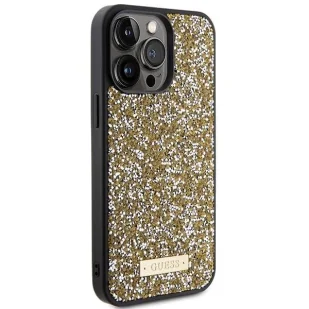 Etui Guess Rhinestone Metal Logo na iPhone 15 Pro Max - żółte - Etui i futerały do telefonów - miniaturka - grafika 4