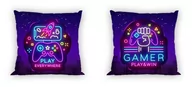 Pościel dla dzieci - Faro Poszewka 40x40 bawełniana dwustronna na jasiek gamer neon 021_20211212144516 - miniaturka - grafika 1