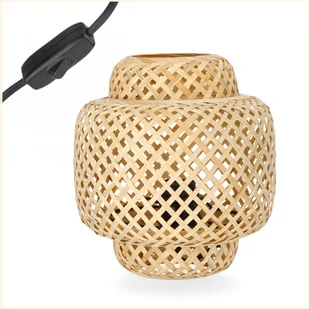 Lampa stołowa mała BOHO BONN MINI 22cm pleciona BAMBUSOWA naturalna 1xE27 - Lampy stojące - miniaturka - grafika 1
